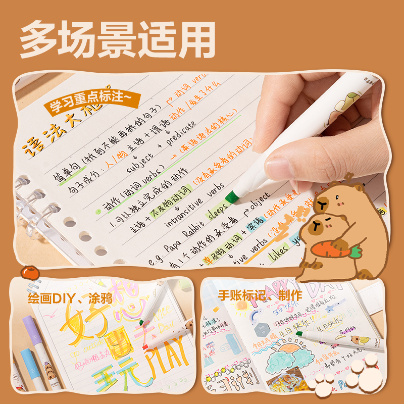 得力BL004卡皮巴拉熒光筆(混)(盒)