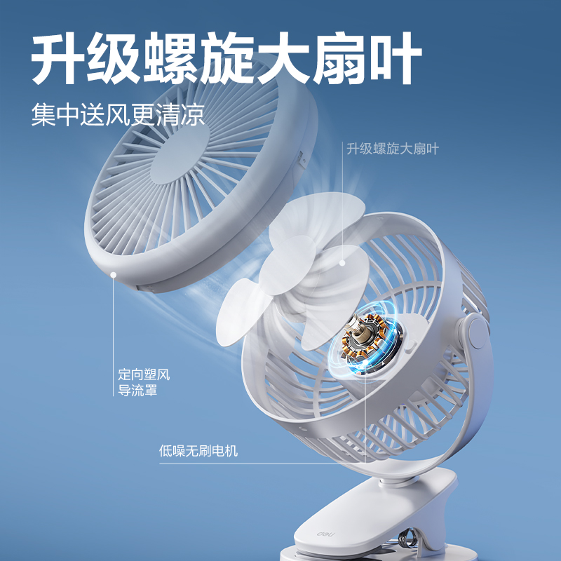 得力LK220插電款臺夾風扇(黑)(臺)