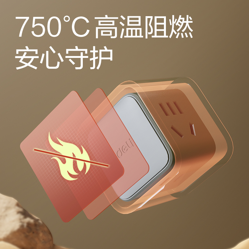 得力LU9422小魔方轉換器_2+2_彩盒(白)(個)