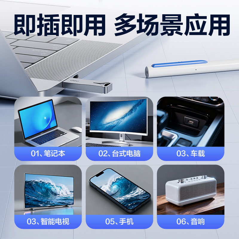 得力USB2.0U盤LS320-16G(銀)（只）