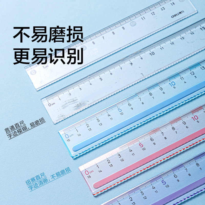 紐賽NS095-1防滑易拾取直尺-15cm（藍色）（把）