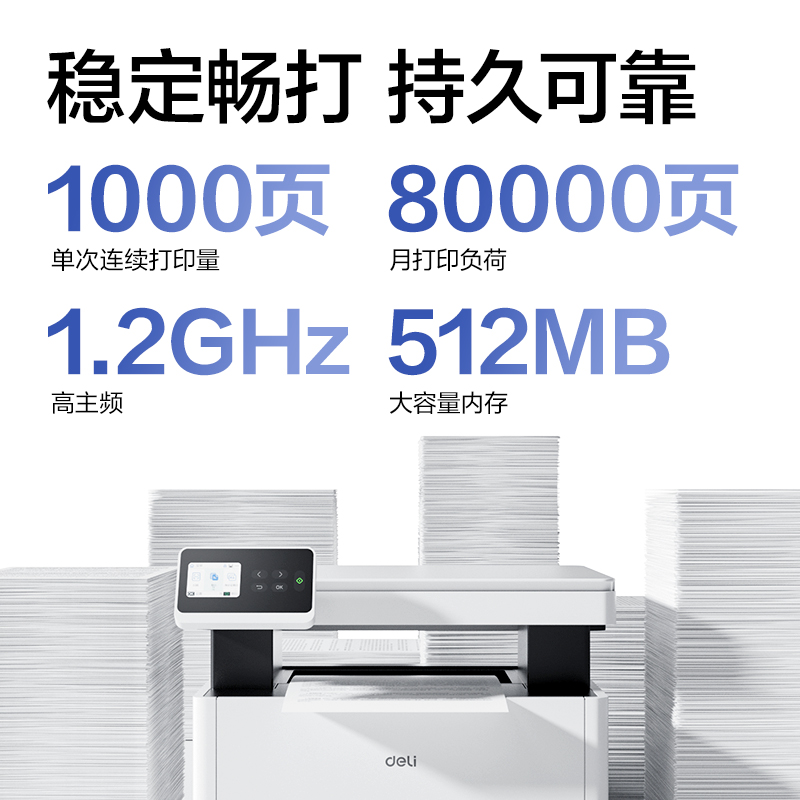 得力M3176DNW黑白激光多功能一體機(白色)(臺)