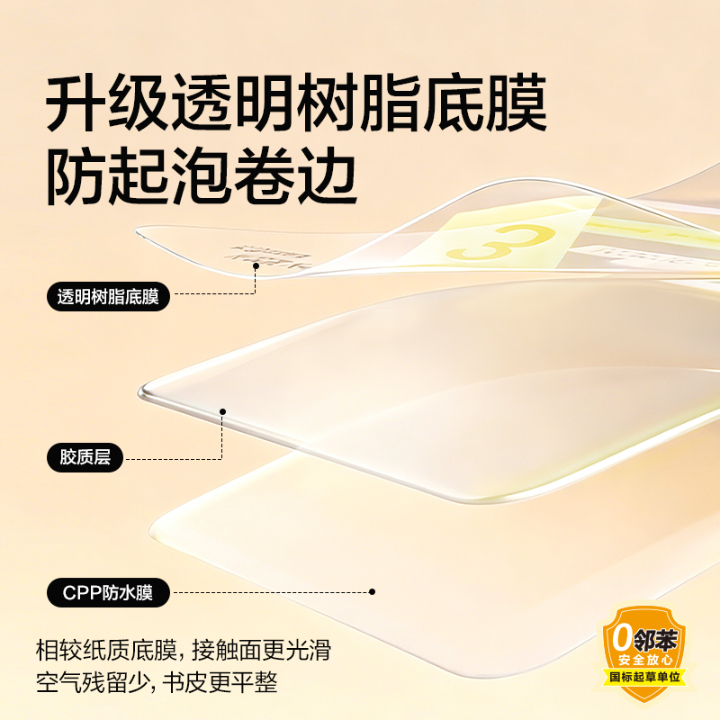 得力VM434-16K真透明分段貼包書膜10張(混)(包)